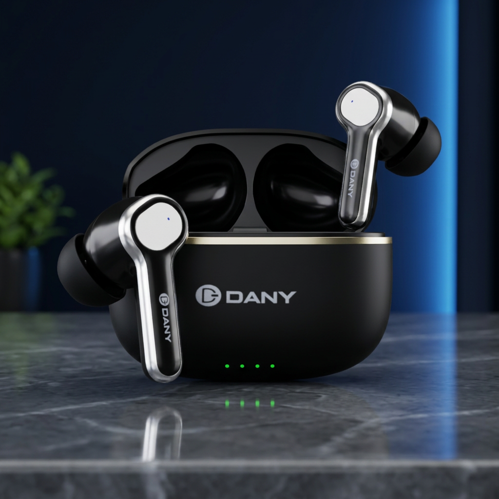 DANY Alpha Airdots 500 in DukaanBee square dark marble and navy studio styling