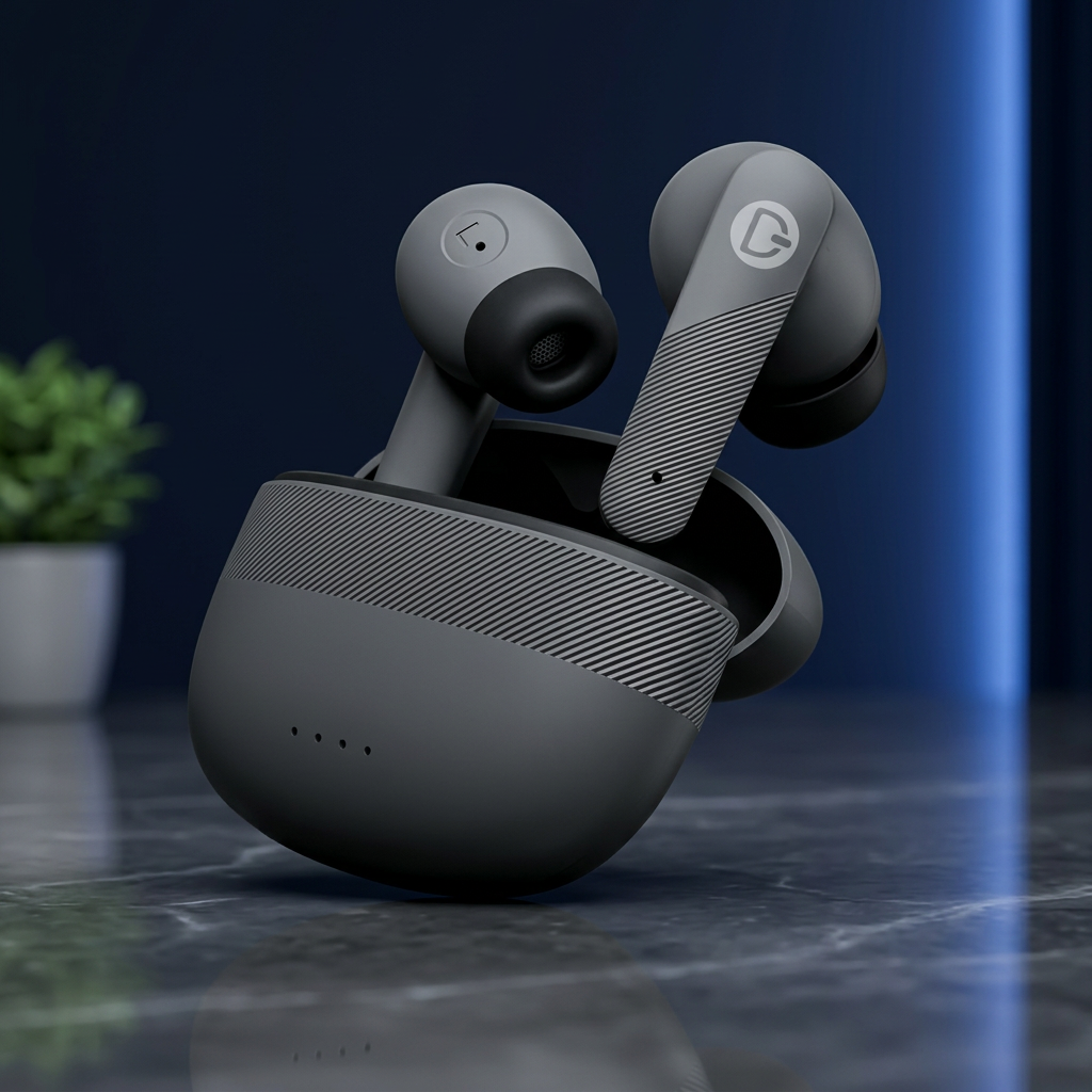 DANY Airdots 200 Curve Pro in DukaanBee square dark marble and navy studio styling